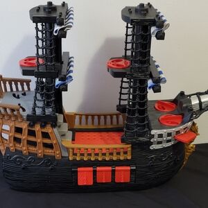 Mattel Pirate Ship Playset - Black, Red, and Brown